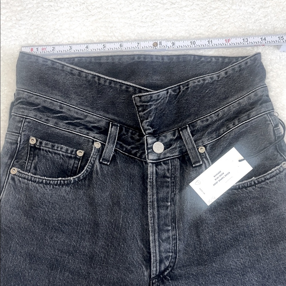 Agolde Echo‎ Taper Jean Flip Waistband Zephyr Wash Black Size 27 NWT - Picture 4 of 13